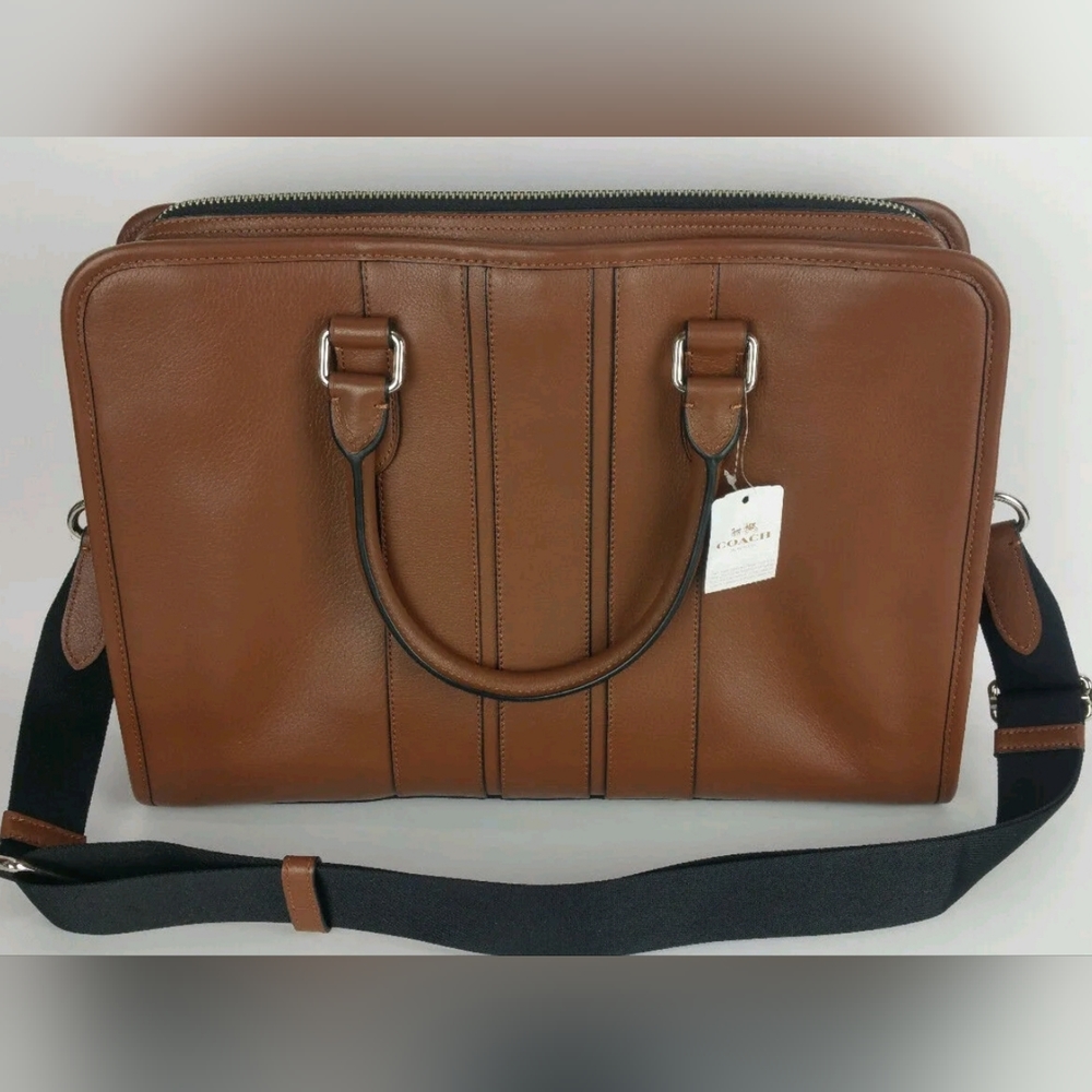 NEW COACH F72309 Bond Briefcase Smooth Leather Brown Laptop Bag Authentic NWOT